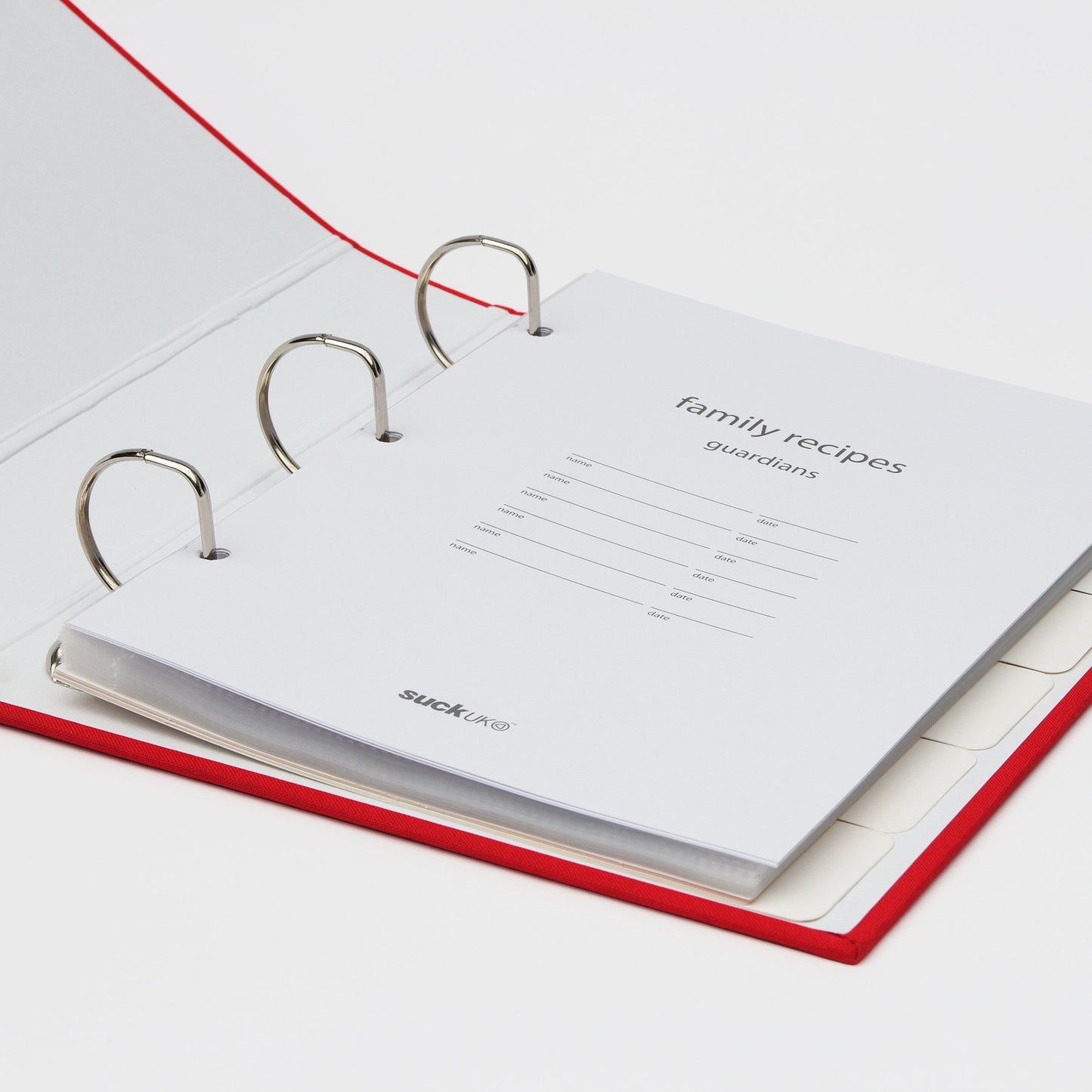 Blank card binder for your family's recipes.