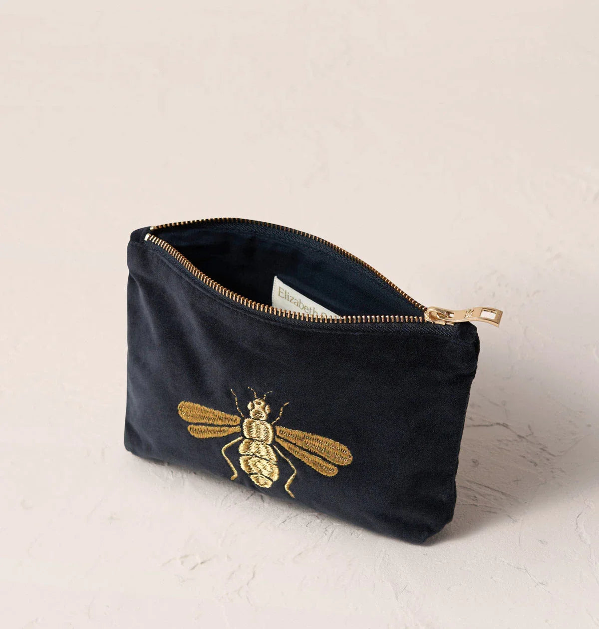 Elizabeth Scarlett Mini Pouch Honey Bee Velvet Charcoal