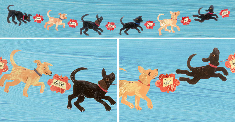 Puppy Parade Garland by Mark Hearld