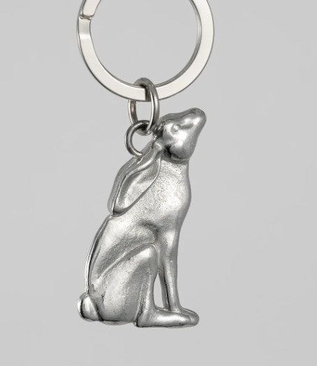 Pewter Key Ring by Lancaster & Gibbings (Star Gazing Hare)