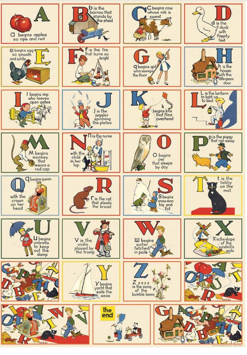 Cavallini Nursery ABC Wrapping Paper Poster