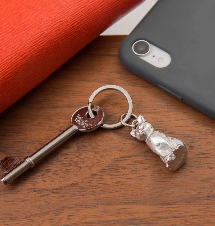 Pewter Key Ring by Lancaster & Gibbings (Cat)