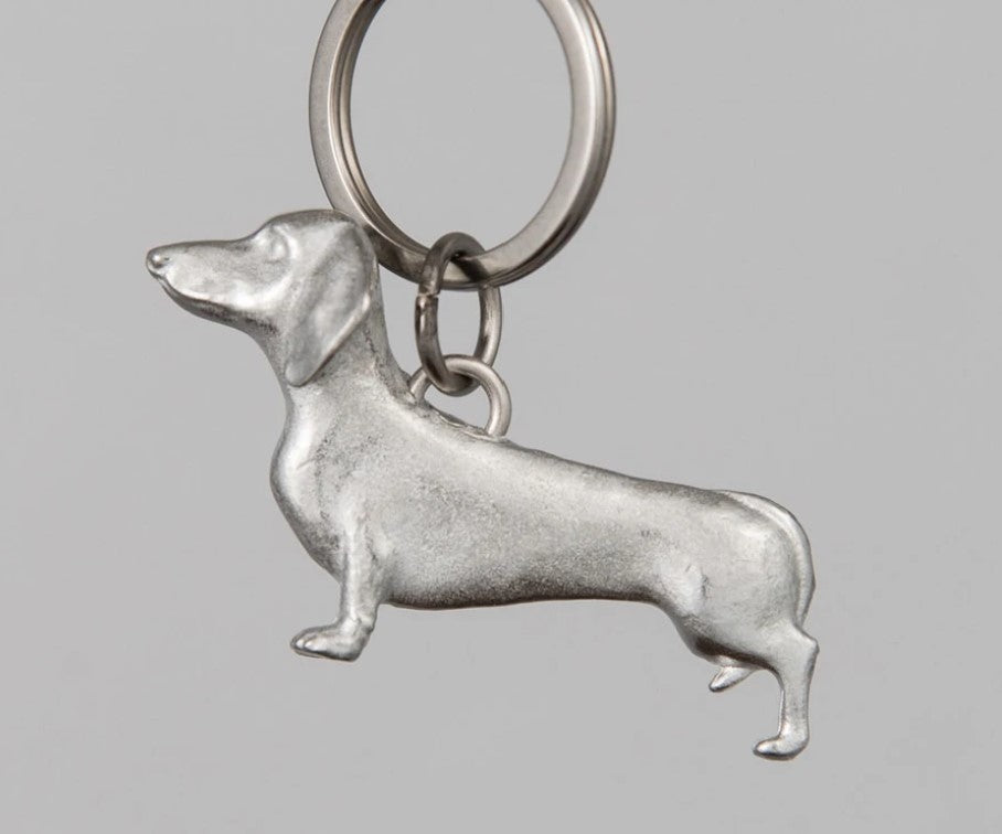 Pewter Key Ring by Lancaster & Gibbings (Dachshund)