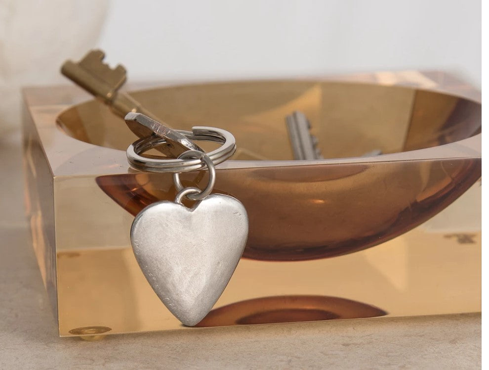Pewter Key Ring by Lancaster & Gibbings (Heart)