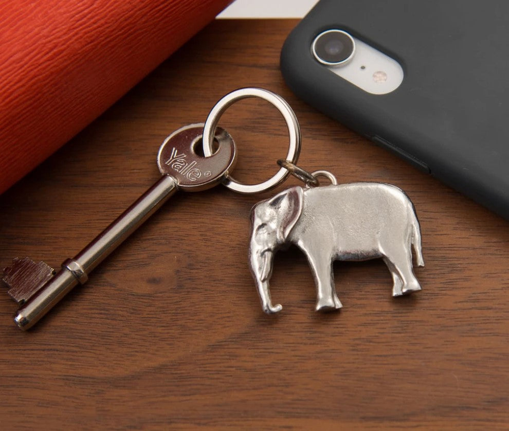 Pewter Key Ring by Lancaster & Gibbings (Elephant)