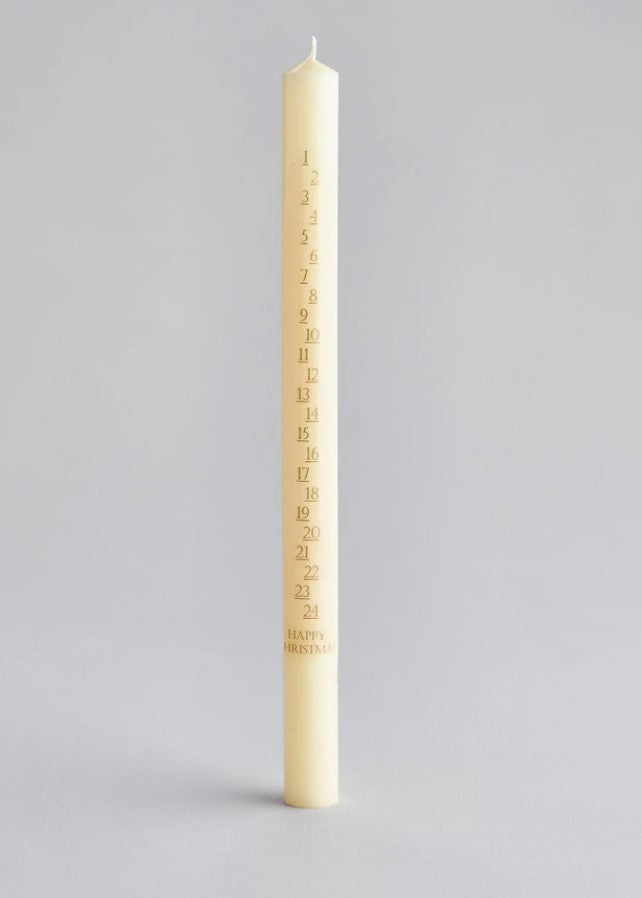 St Eval Single Advent Candle Cream - Tall