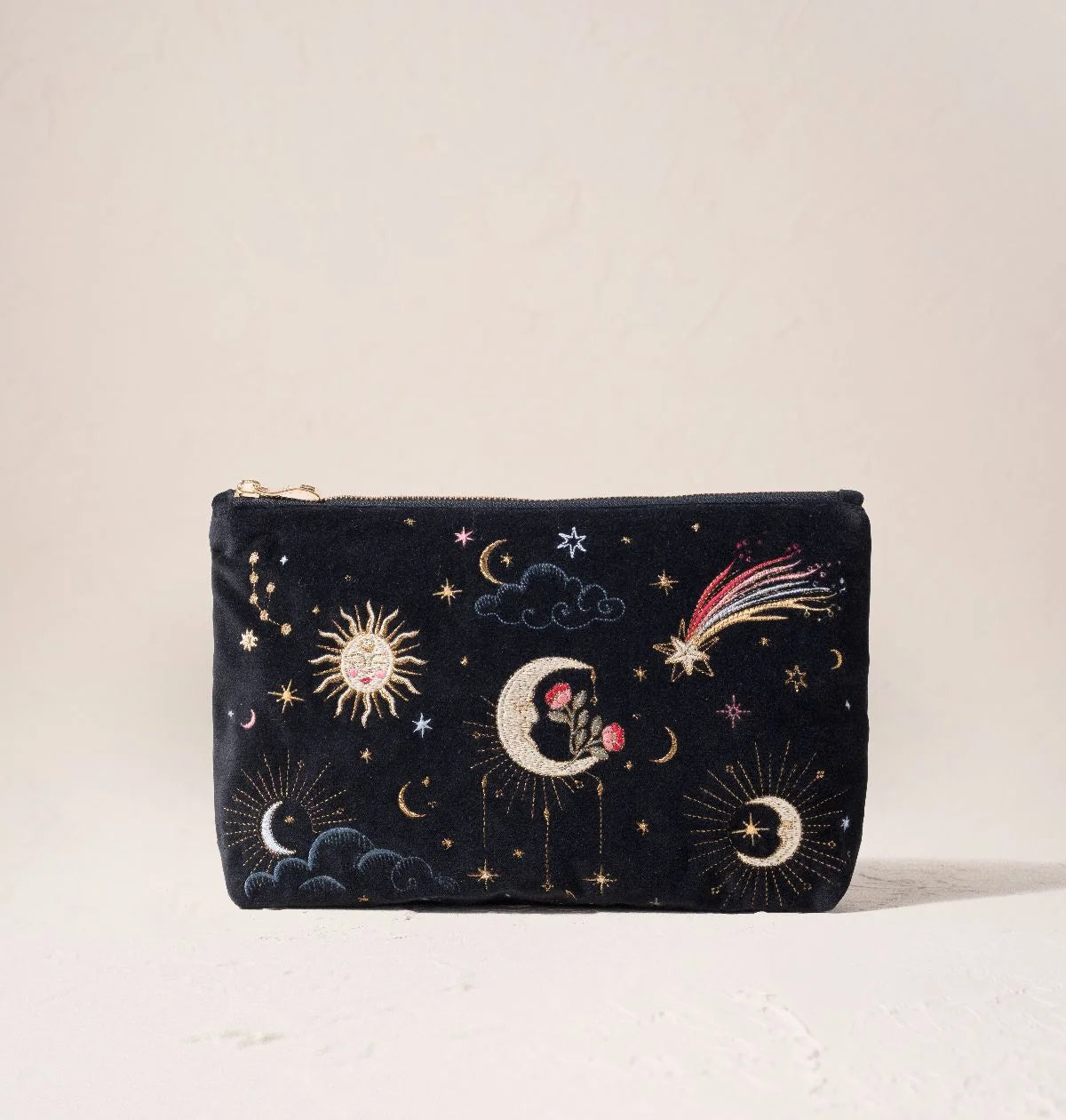 Elizabeth Scarlett Everyday Pouch Aurora Lights Velvet Charcoal