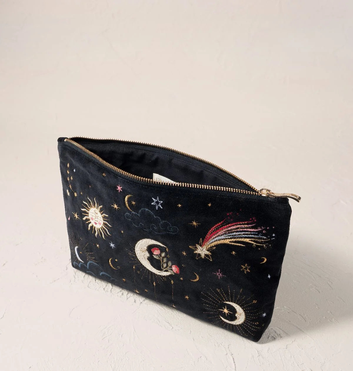 Elizabeth Scarlett Everyday Pouch Aurora Lights Velvet Charcoal