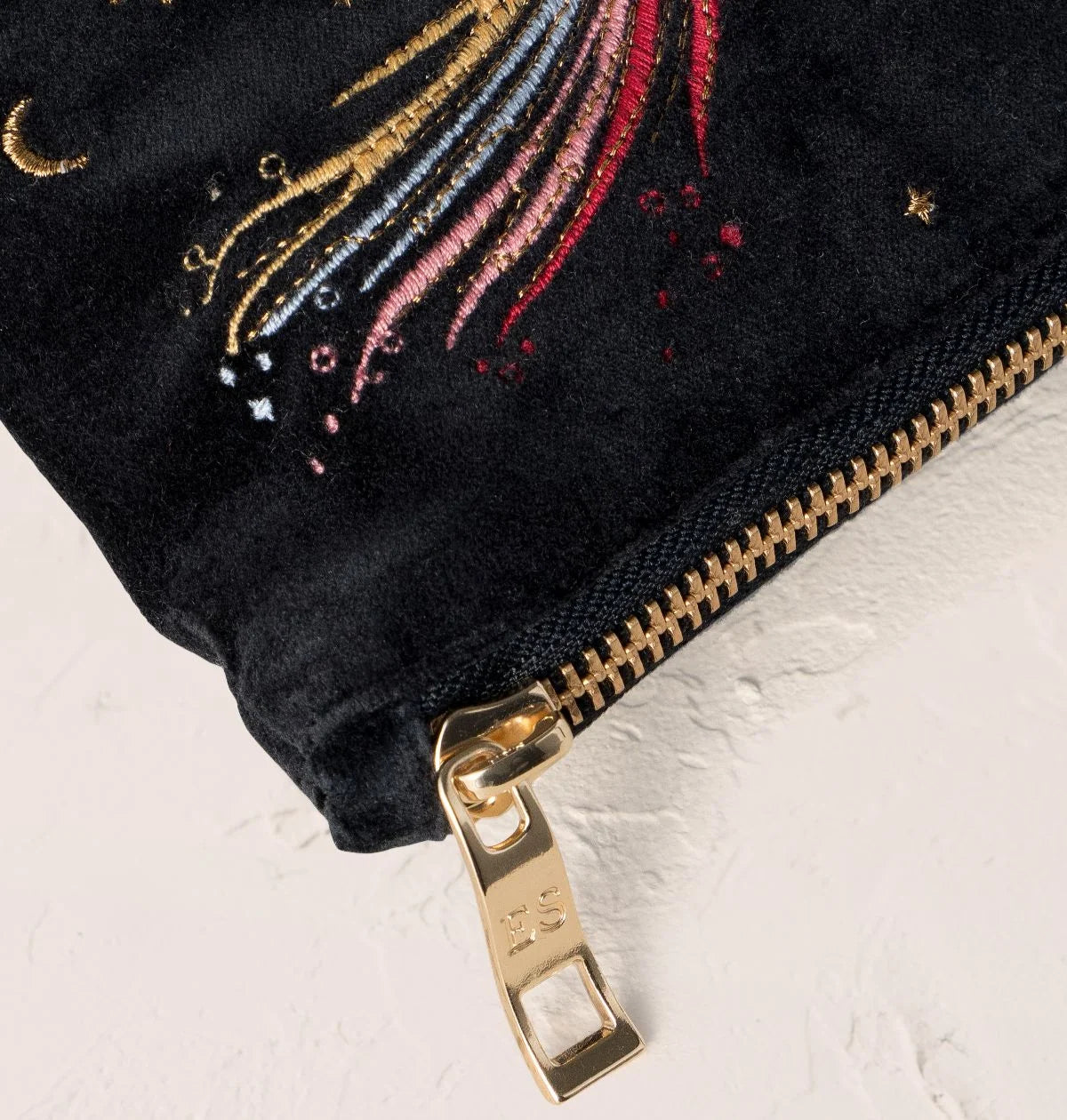 Elizabeth Scarlett Everyday Pouch Aurora Lights Velvet Charcoal