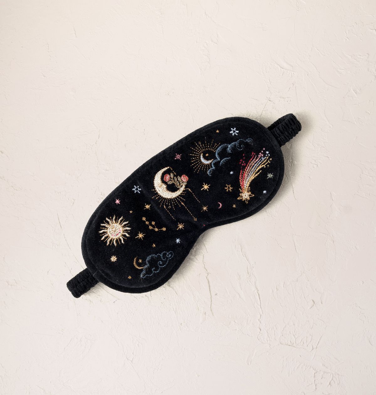 Elizabeth Scarlett Eye Mask Aurora Lights Velvet Charcoal