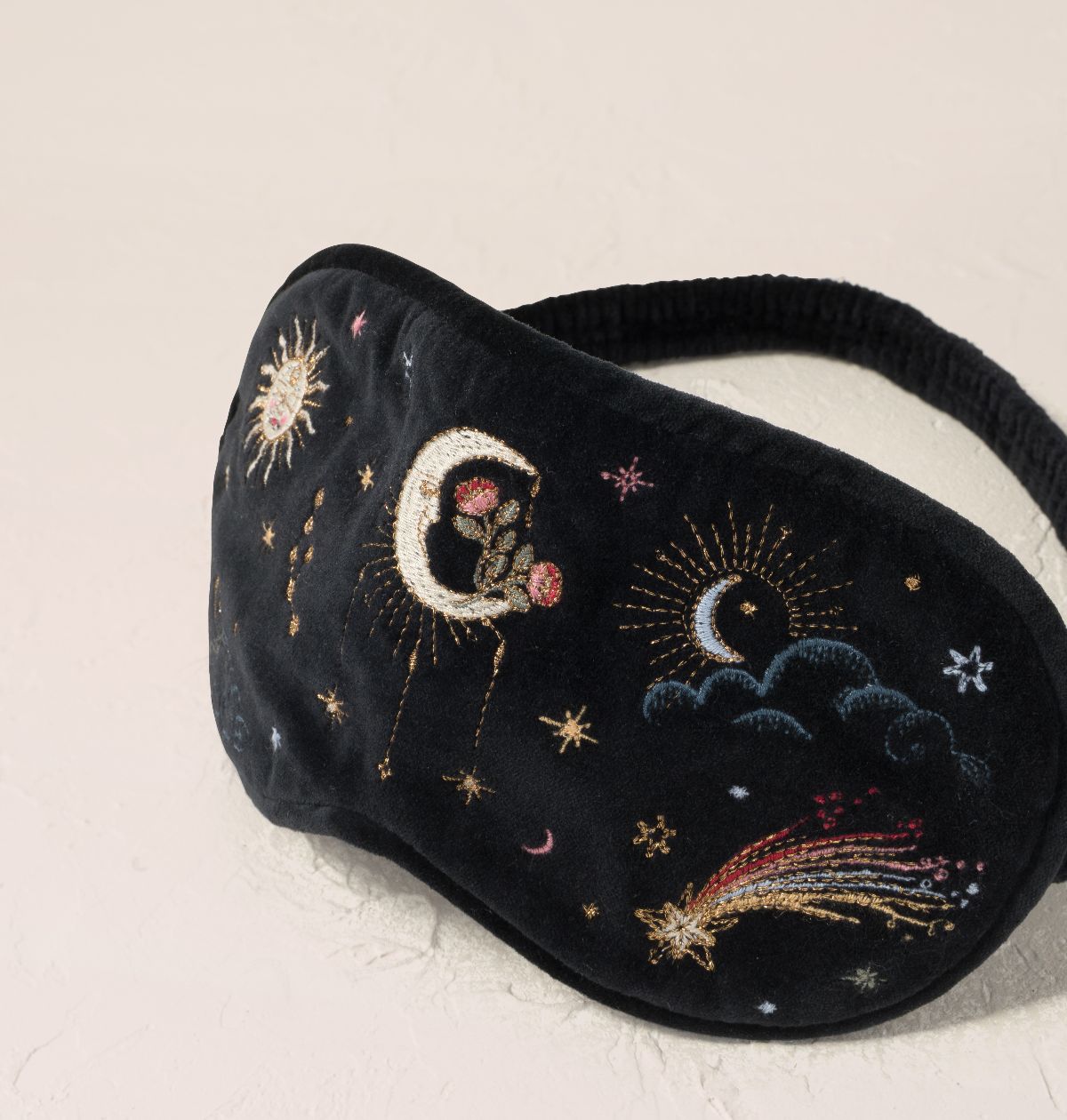 Elizabeth Scarlett Eye Mask Aurora Lights Velvet Charcoal