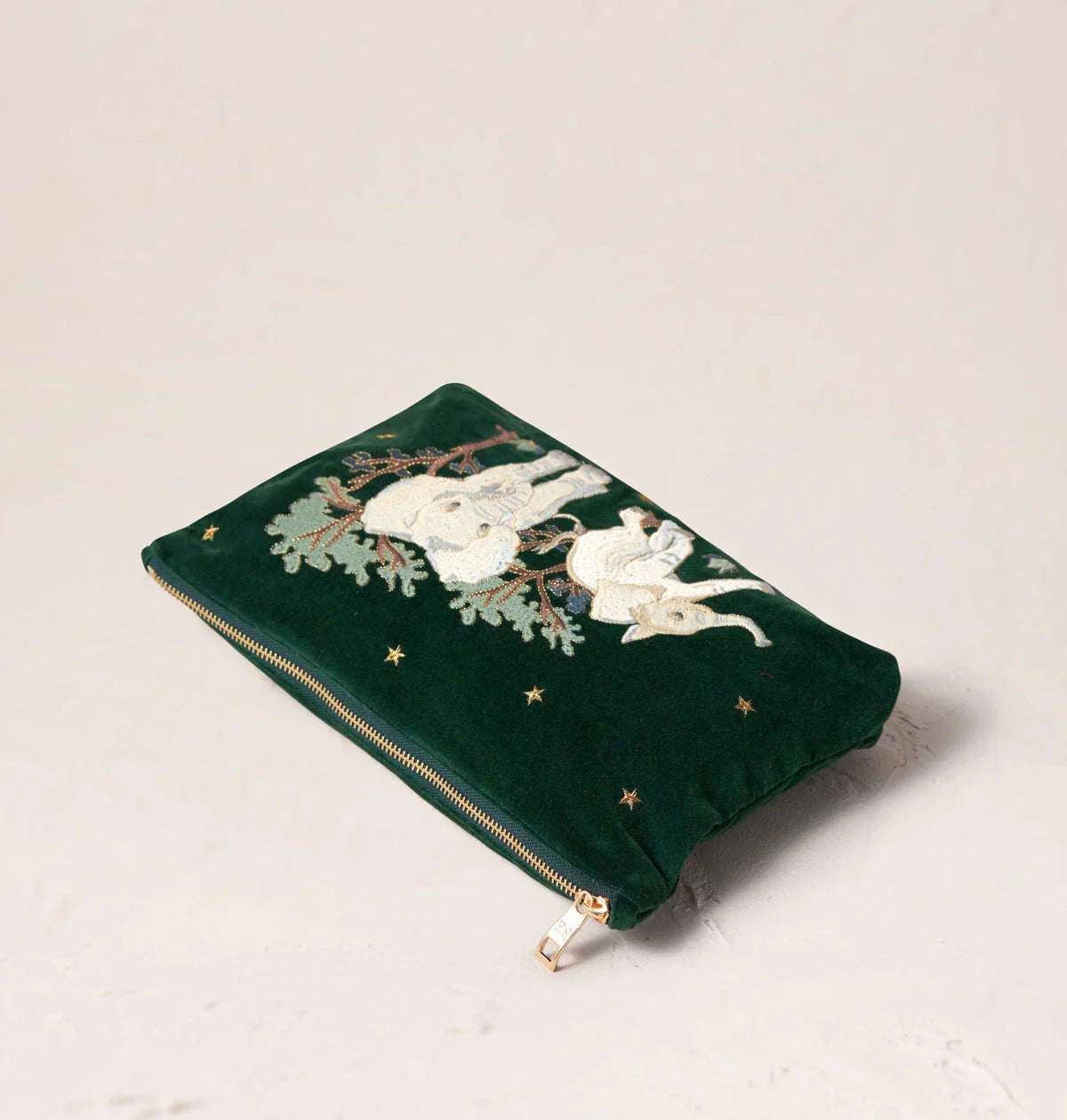 Elizabeth Scarlett Everyday Pouch Baby Elephant Conservation Velvet Forest
