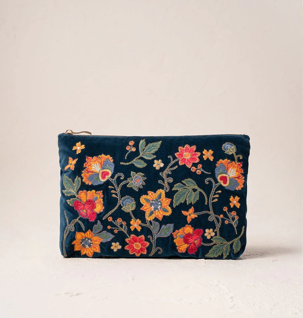 Elizabeth Scarlett Everyday Pouch Botanical Garden Velvet Ink Blue