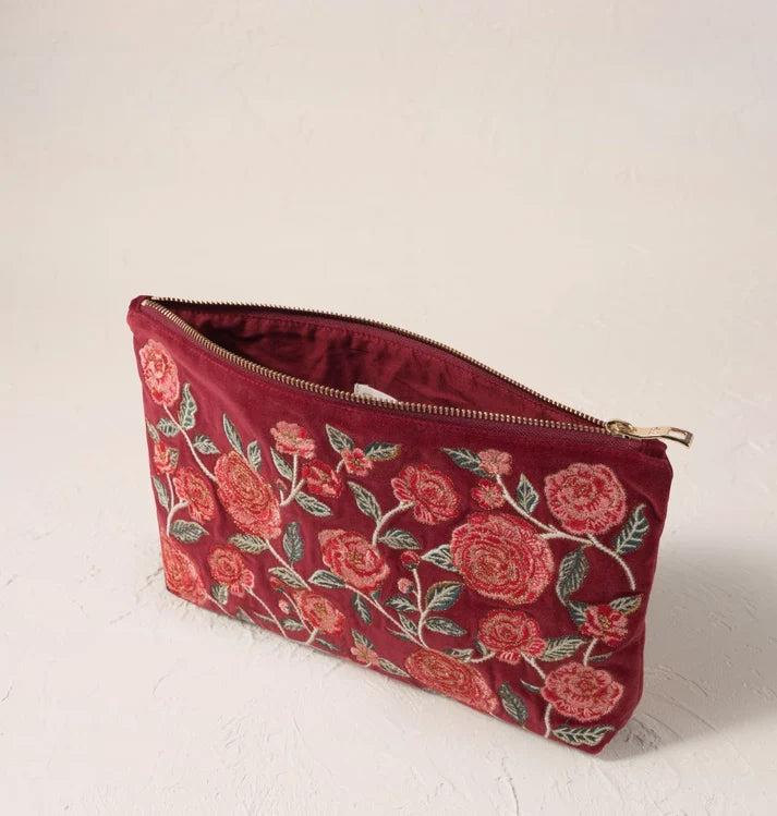 Elizabeth Scarlett Everyday Pouch Camellia Romance - Velvet Cranberry