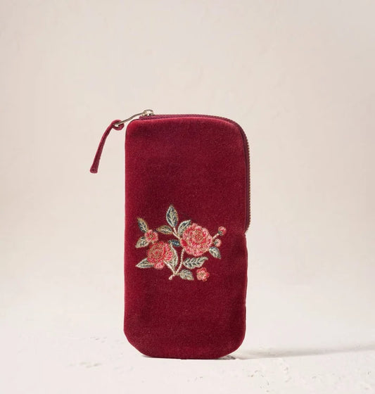 Elizabeth Scarlett Glasses Case Camellia Romance - Velvet Cranberry