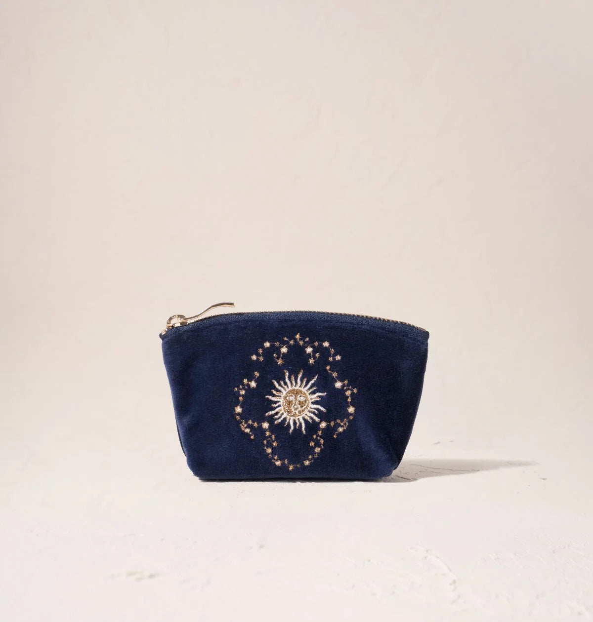 Elizabeth Scarlett Coin Purse Celestial Sun & Moon Velvet Navy