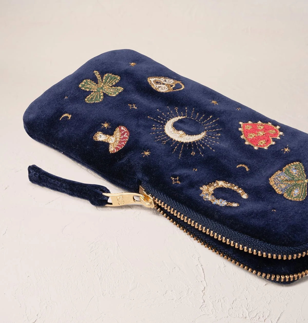 Elizabeth Scarlett Glasses Case Cosmic Charms Velvet Navy