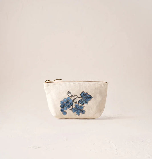 ELS Coin Purse Grapevine Canvas Cream