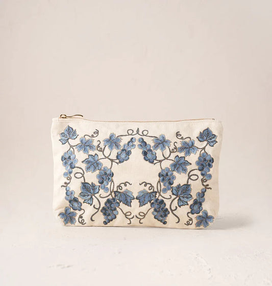 Elizabeth Scarlett Everyday Pouch Grapevine Canvas Cream