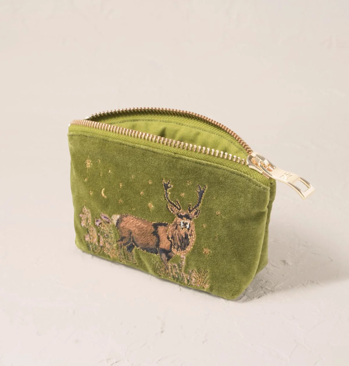 Elizabeth Scarlett Coin Purse Highland Romance Velvet Pistachio