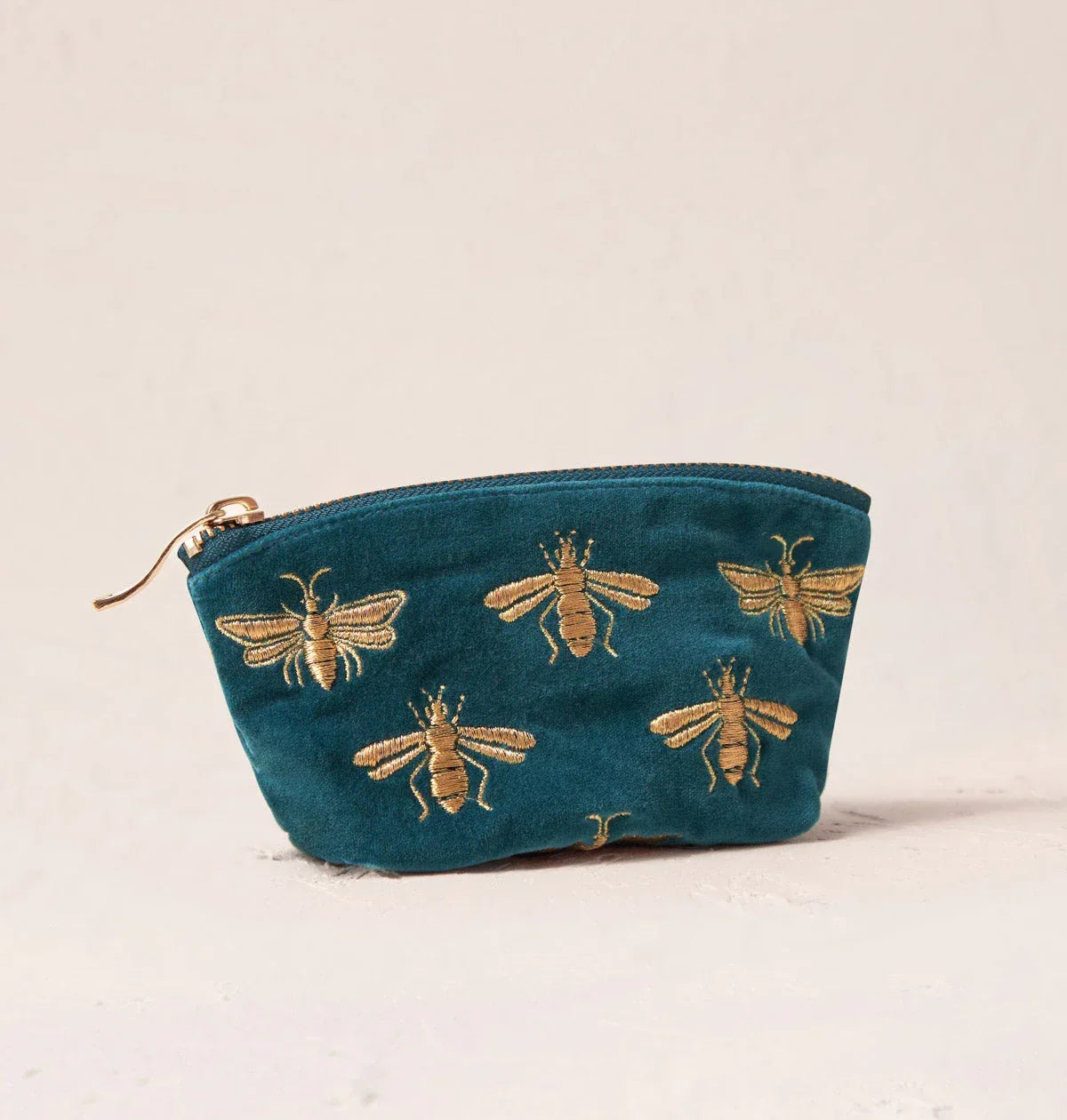 Elizabeth Scarlett Coin Purse Honey Bee Velvet Rich Blue