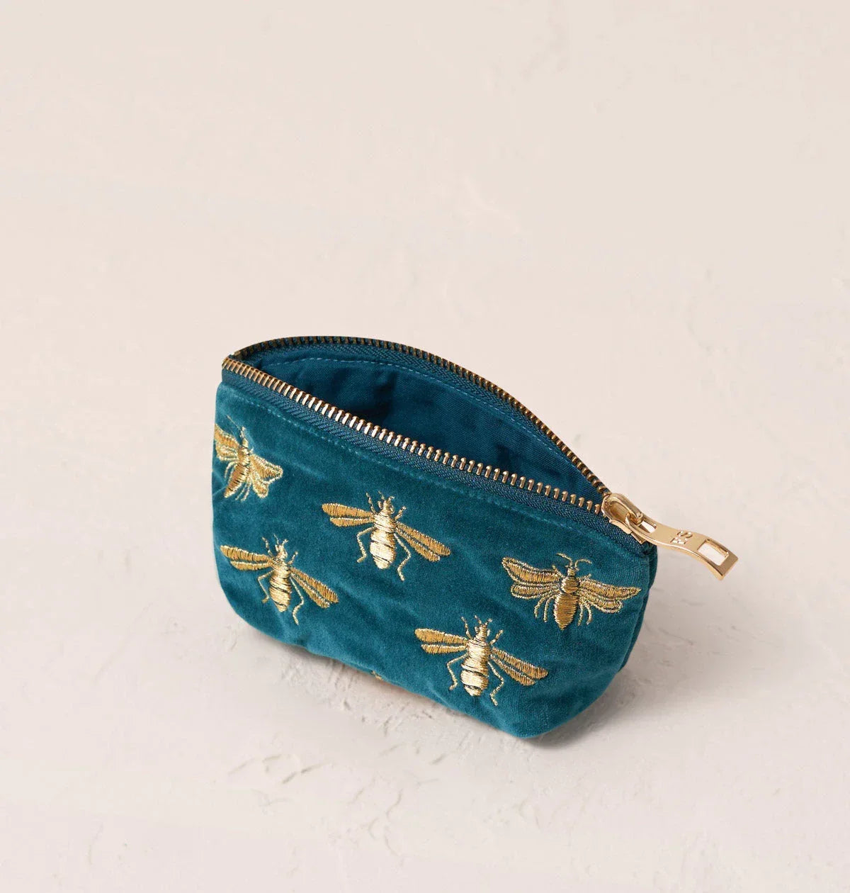Elizabeth Scarlett Coin Purse Honey Bee Velvet Rich Blue