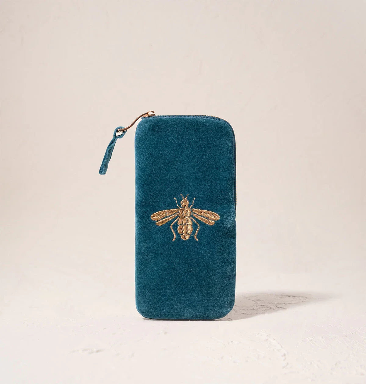 Elizabeth Scarlett Glasses Case Honey Bee Velvet Rich Blue