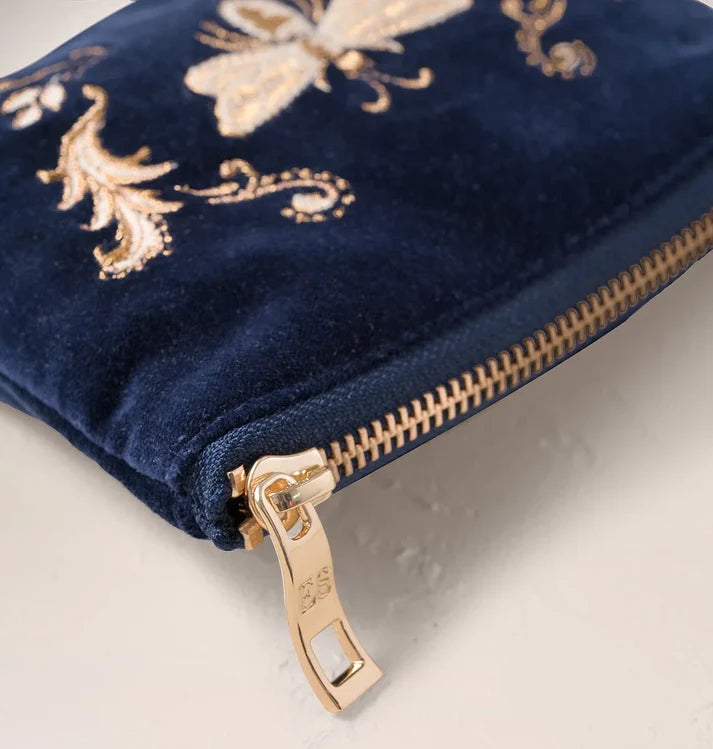 ELS Coin Purse Provencal Bee Velvet Navy