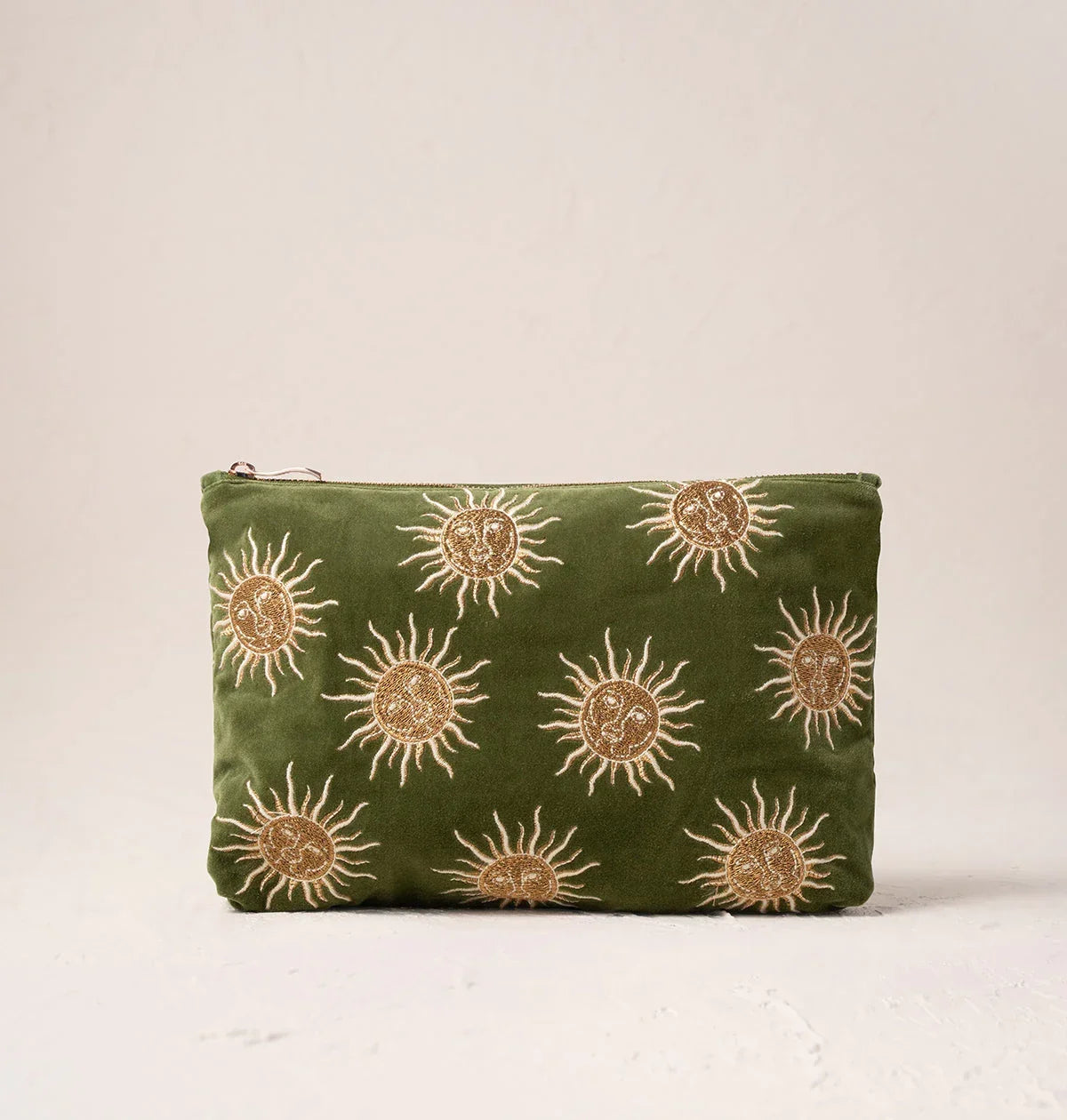 Elizabeth Scarlett Everyday Pouch Sun Goddess Velvet Fern Green