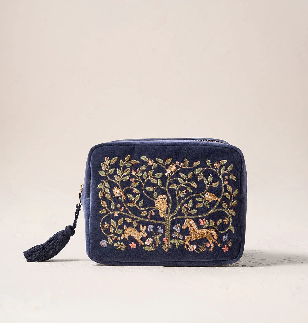 Elizabeth Scarlett Wash Bag Tree of Life Velvet Indigo