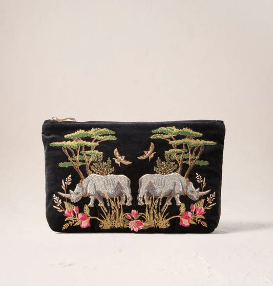 Elizabeth Scarlett Everyday Pouch Wild Rhino Velvet