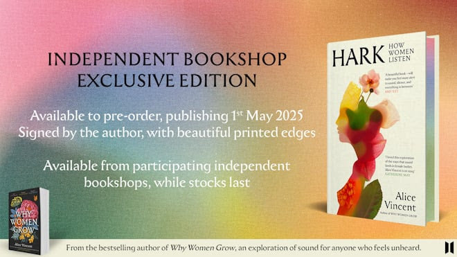 Hark  by Alice Vincent hardback special SIGNED  indie edition
