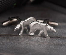 Load image into Gallery viewer, Pewter Cufflinks by Lancaster &amp; Gibbings (Polar Bear)
