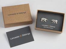 Load image into Gallery viewer, Pewter Cufflinks by Lancaster &amp; Gibbings (Polar Bear)
