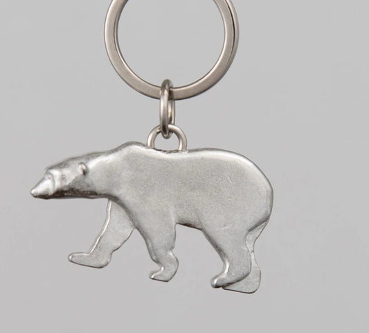 Pewter Key Ring by Lancaster & Gibbings (Polar Bear)