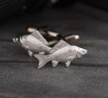 Load image into Gallery viewer, Pewter Cufflinks by Lancaster &amp; Gibbings (Fish)
