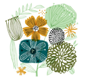 Card - Green Floral by Gillian Martin
