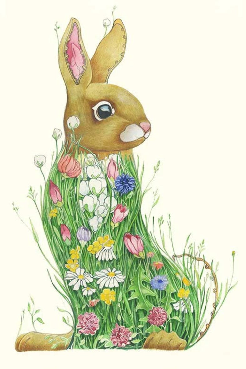 Card - Bunny in a Meadow by Daniel Mackie