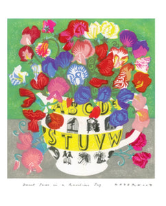 Card - Sweet Peas in Ravilious Jug by Matt Underwod