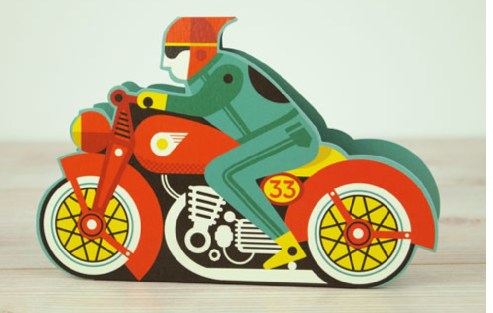Card - Motorbike - Die cut 3D card by Tom Frost