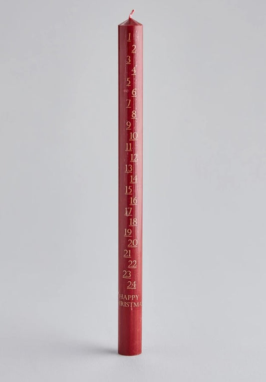 St Eval Single Advent Candle Red Tall