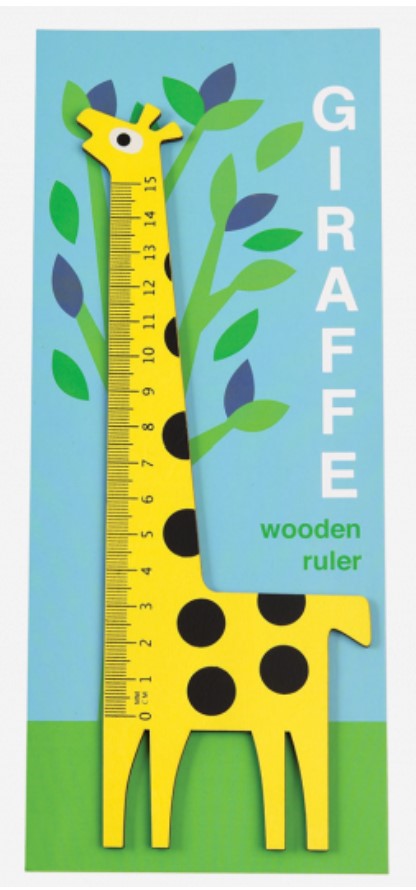 Wooden Ruler - Yellow Giraffe