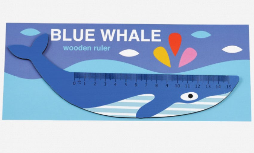 Wooden Ruler - Blue Whale